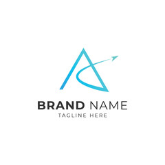A Letter Logo With Analytics Arrow Illustration, Analytics A Icon.
