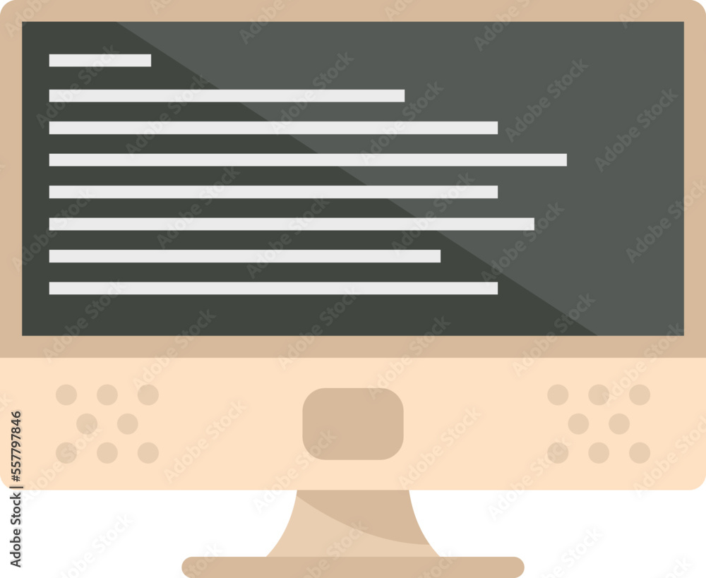 Poster frame monitor icon flat vector. pc screen. computer display isolated