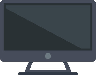 Internet monitor icon flat vector. Computer screen. Blank display isolated