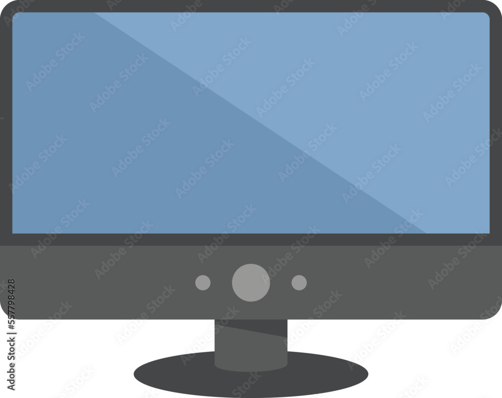 Poster dark monitor icon flat vector. pc screen. modern display isolated