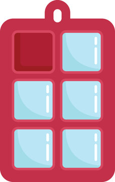 Ice cube tray icon flat vector. Mold container. Water form isolated