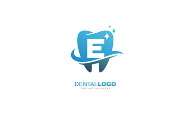 E  logo dentist for branding company. letter template vector illustration for your brand.