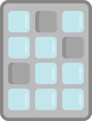 Rideaux Années 50 patrons Cooler ice cube tray icon flat vector. Mold container. Water kitchen isolated  © anatolir