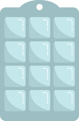 Square ice cube tray icon flat vector. Water container. Kitchen form isolated
