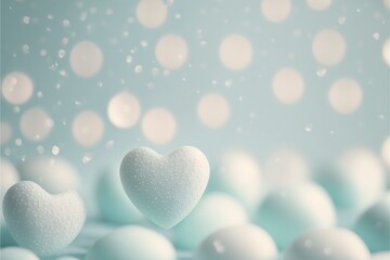 Cute hearts blue, Valentine's Day, bokeh lights Micro hearts.