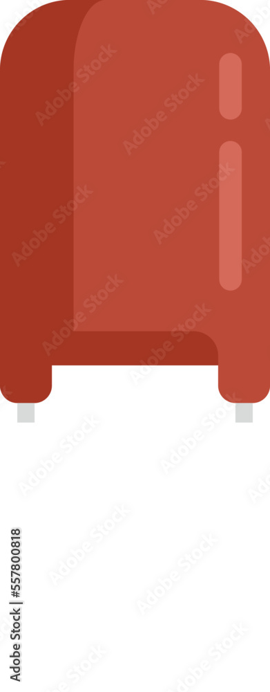 Aufkleber microchip capacitor icon flat vector. electric component. circuit resistor isolated