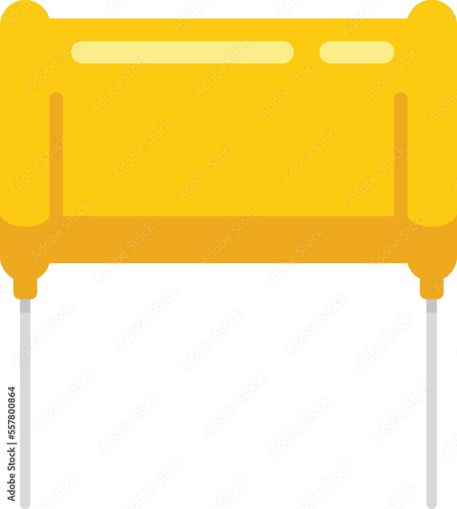 Poster diode capacitor icon flat vector. component resistor. circuit semiconductor isolated