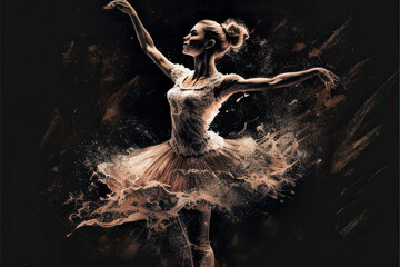 Fototapeta na wymiar Ballerina Dancing Ballet
