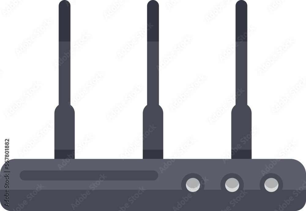 Poster lan modem icon flat vector. device hub. wireless network isolated