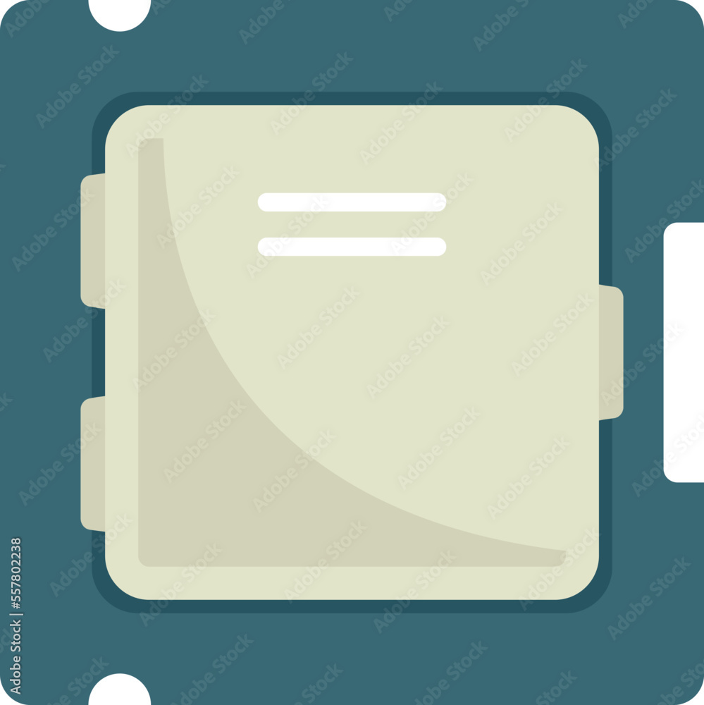 Poster processor chip icon flat vector. circuit cpu. data core isolated