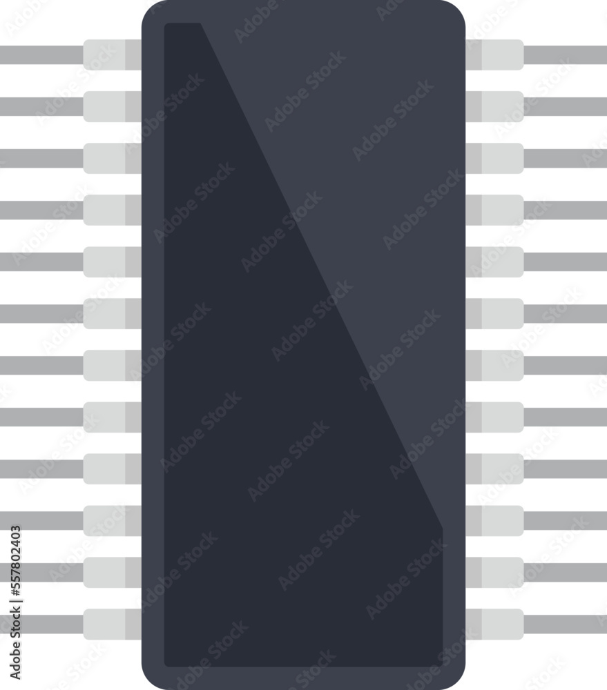Poster processor technology icon flat vector. cpu circuit. digital core isolated