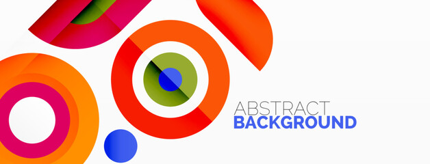 Abstract round shapes background. Minimalist decoration. Geometric background with circles and rings
