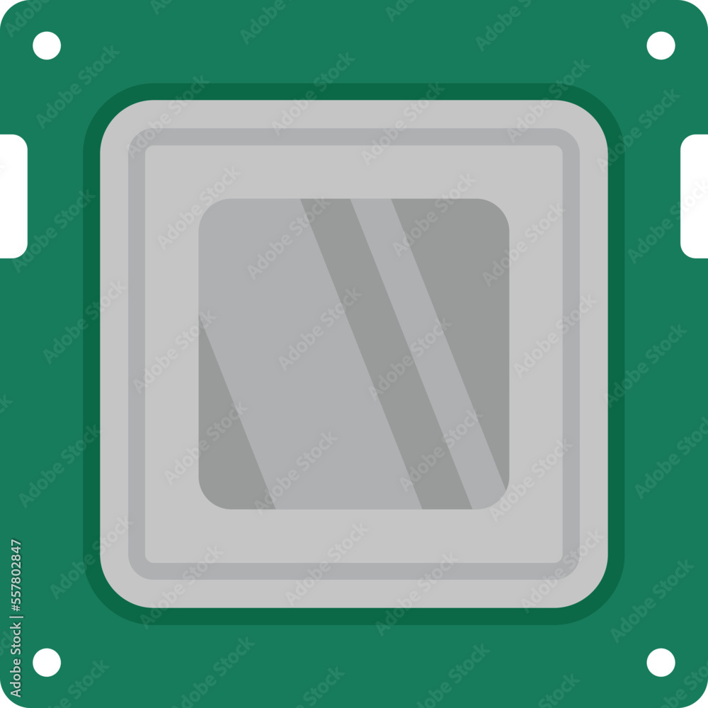 Poster electronic cpu icon flat vector. computer data. board microchip isolated