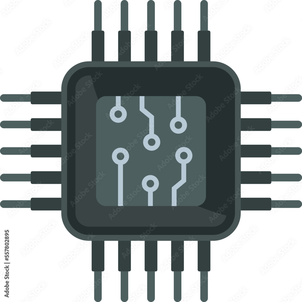 Poster micro cpu icon flat vector. computer digital. core data isolated