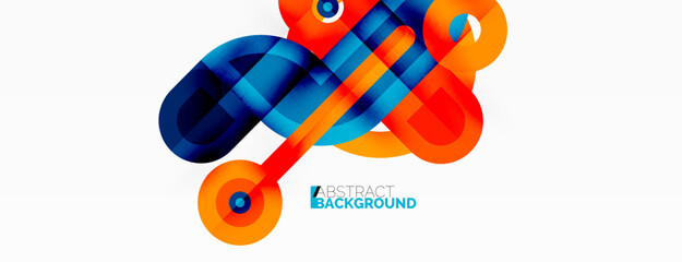 Creative geometric wallpaper. Minimal abstract background. Bright color geometric shapes on white backdrop. Business template for wallpaper, banner, background or landing