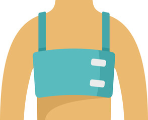 Skin body bandage icon flat vector. Injury damage. Arm hurt isolated