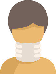 Neck bandage icon flat vector. Accident fracture. Patient damage isolated