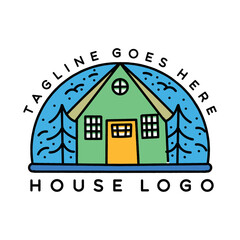House Logo Design Vintage Emblem Vector illustration Badge Symbol Icon