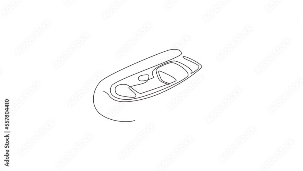 Poster self drawing animation of single one line draw binoculars optical instrument. glass lenses for viewi