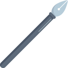 Steel nib icon flat vector. Web path. Writing pencil isolated