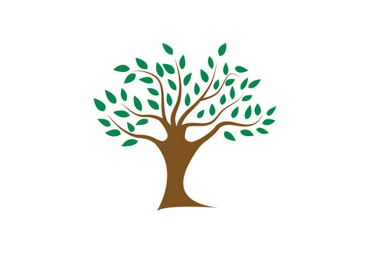 Green Garden Vector Logo Template. Green garden isolated on a white background. Vector logo illustration.