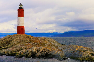 Fototapeta na wymiar Les Eclaireurs Lighthouse of the end of the world, Ushuaia, Argentina