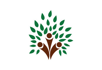 Naklejka premium Family tree symbol icon logo design template illustration.