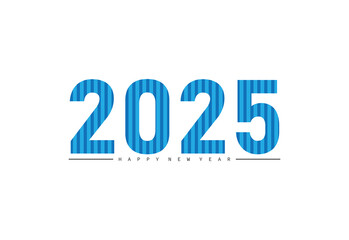 2025 happy new year blue color vector, 2025 number design, 2025 year vector illustration, Black lettering number template, typography logo, new year celebration.