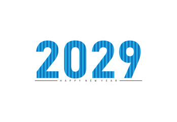 2029 happy new year black color vector, 2029 number design, 2029 year vector illustration, Black lettering number template, typography logo, new year celebration,