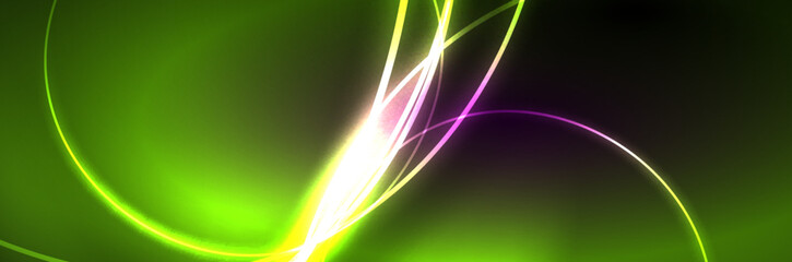 Blue neon glowing lines, magic energy space light concept, abstract background wallpaper design