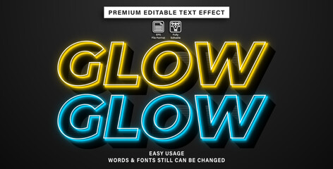 editable text effect glow style