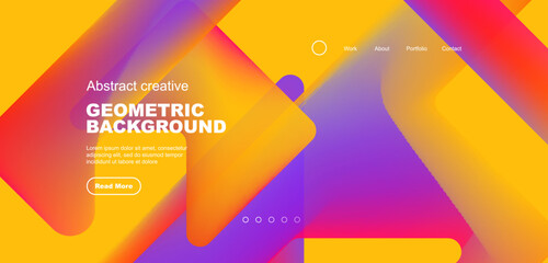 Fluid gradient triangles landing page background. Vector illustration for wallpaper, banner, background, leaflet, catalog, cover, flyer
