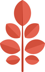 Red leaf branch icon flat vector. Autumn fall. Color leaves isolated