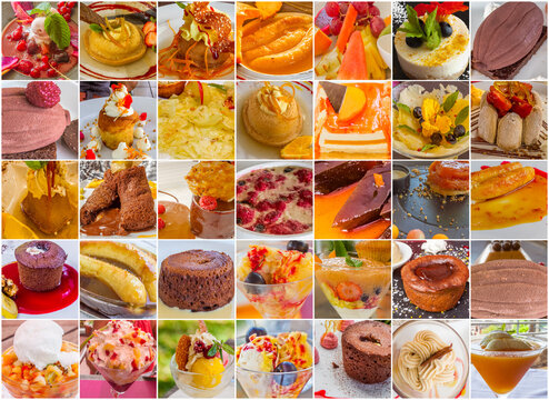 collage de desserts