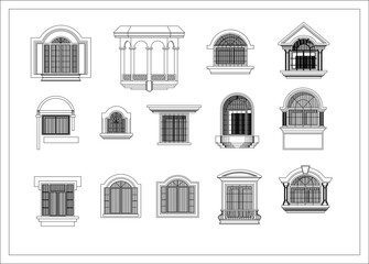 Fototapeta premium set of windows