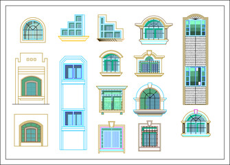 set of windows