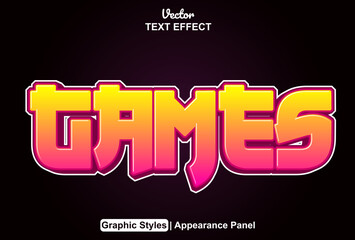 Games text effects with graphic style and editable.