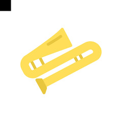 trombone icon logo flat style vector