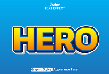 hero text effect with graphic style and editable.