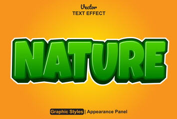 nature text effect with graphic style and editable.