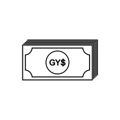 Guyana Currency, Guyanaese Dollar Icon, GYD Sign. Vector Illustration