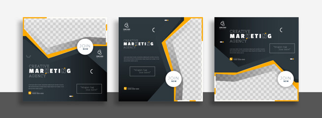 Creative Business marketing social media post template design illustration.