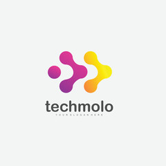 people tech group design logo gradient symbol