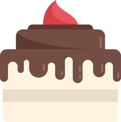 Creative cake icon flat vector. Happy party. Cream food isolated