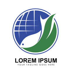 Fish Globe Logo vector icon