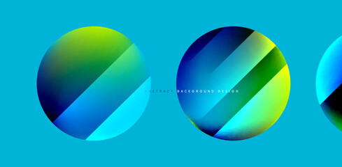 Circles with glossy surface and light and shadow effects abstract background. Template for covers, templates, flyers, placards, brochures, banners