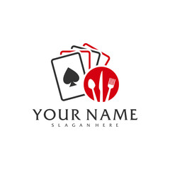 Food Poker logo vector template, Creative Poker logo design concepts