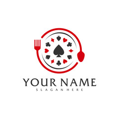 Food Poker logo vector template, Creative Poker logo design concepts