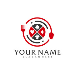 Food Poker logo vector template, Creative Poker logo design concepts
