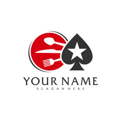 Food Poker logo vector template, Creative Poker logo design concepts